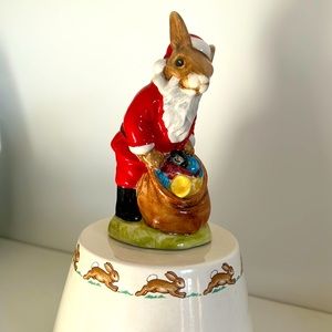 VTG Bunnykins Royal Doulton Bone China „White Christmas“ Music Box 1981